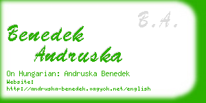 benedek andruska business card
